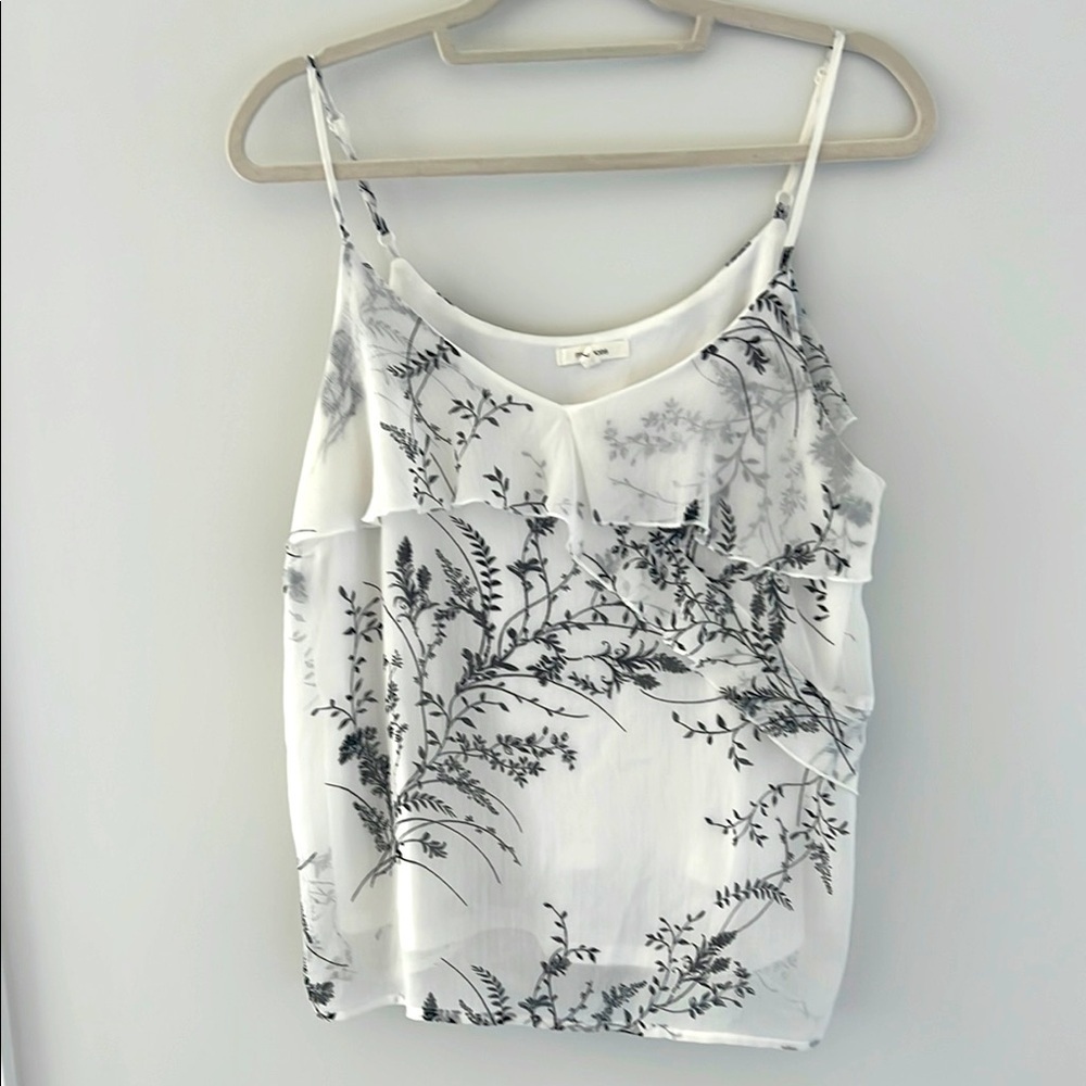 Maurice’s Floral Print White and Black Women's Camisole Top size L